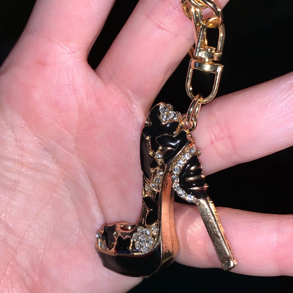 Rhinestone high heel purse/bag charm keychain nwt - Picture 3 of 6